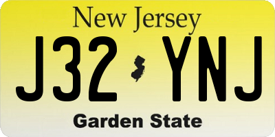 NJ license plate J32YNJ