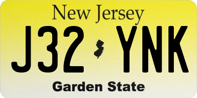 NJ license plate J32YNK