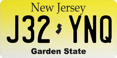 NJ license plate J32YNQ