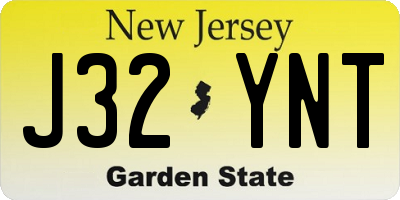 NJ license plate J32YNT