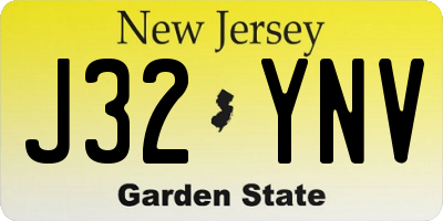 NJ license plate J32YNV