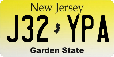 NJ license plate J32YPA