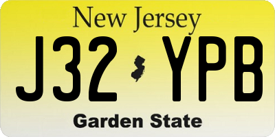 NJ license plate J32YPB