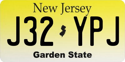 NJ license plate J32YPJ