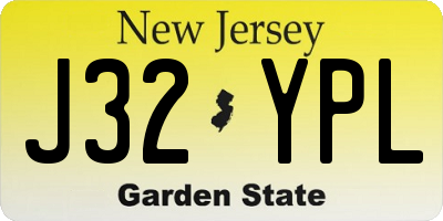 NJ license plate J32YPL