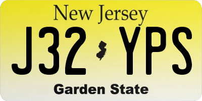 NJ license plate J32YPS