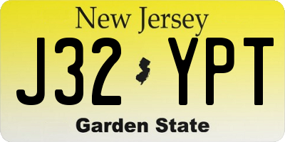 NJ license plate J32YPT