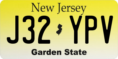 NJ license plate J32YPV
