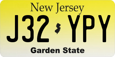 NJ license plate J32YPY