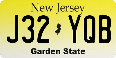 NJ license plate J32YQB