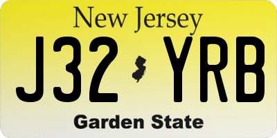 NJ license plate J32YRB