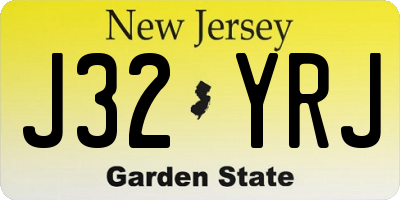 NJ license plate J32YRJ