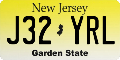 NJ license plate J32YRL