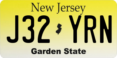 NJ license plate J32YRN