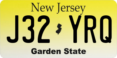 NJ license plate J32YRQ