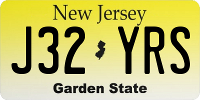 NJ license plate J32YRS