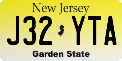 NJ license plate J32YTA