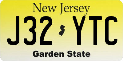 NJ license plate J32YTC