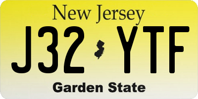 NJ license plate J32YTF