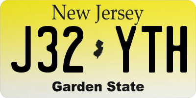 NJ license plate J32YTH