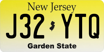 NJ license plate J32YTQ