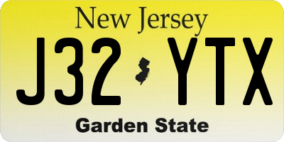 NJ license plate J32YTX