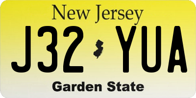 NJ license plate J32YUA