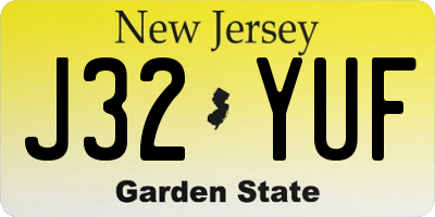 NJ license plate J32YUF