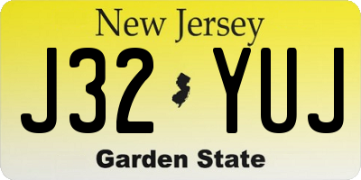 NJ license plate J32YUJ