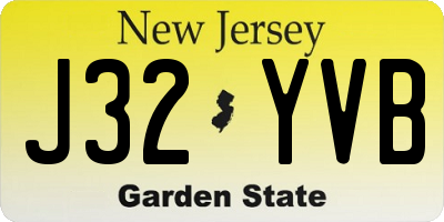 NJ license plate J32YVB