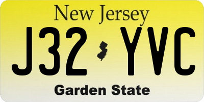 NJ license plate J32YVC