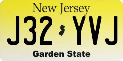 NJ license plate J32YVJ