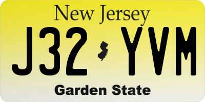 NJ license plate J32YVM