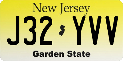 NJ license plate J32YVV