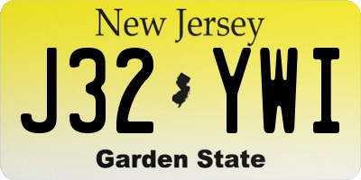 NJ license plate J32YWI