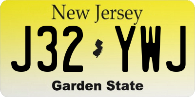 NJ license plate J32YWJ
