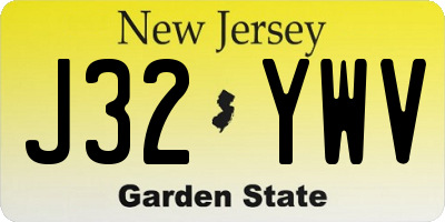 NJ license plate J32YWV