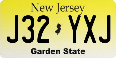 NJ license plate J32YXJ