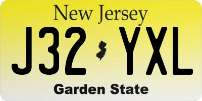 NJ license plate J32YXL