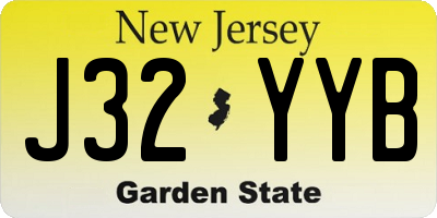 NJ license plate J32YYB