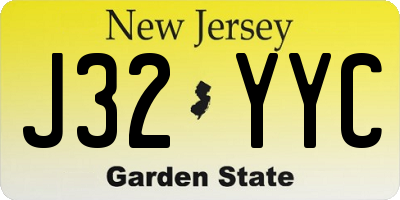 NJ license plate J32YYC