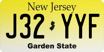 NJ license plate J32YYF