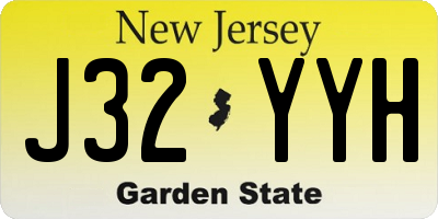 NJ license plate J32YYH