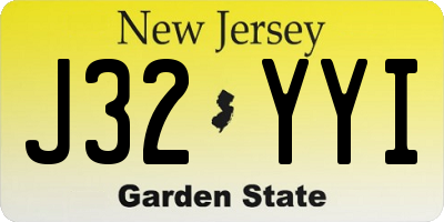 NJ license plate J32YYI