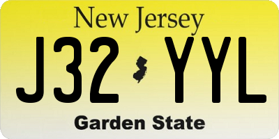 NJ license plate J32YYL