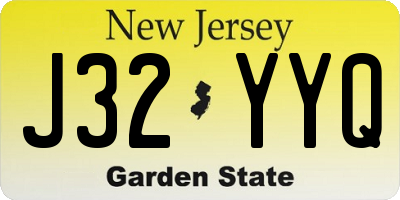 NJ license plate J32YYQ