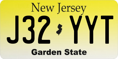 NJ license plate J32YYT