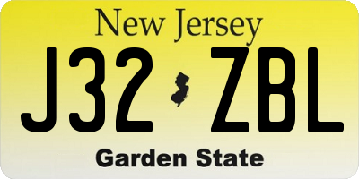 NJ license plate J32ZBL