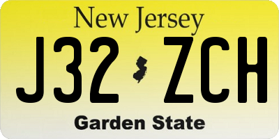 NJ license plate J32ZCH