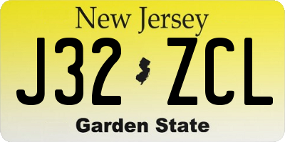 NJ license plate J32ZCL